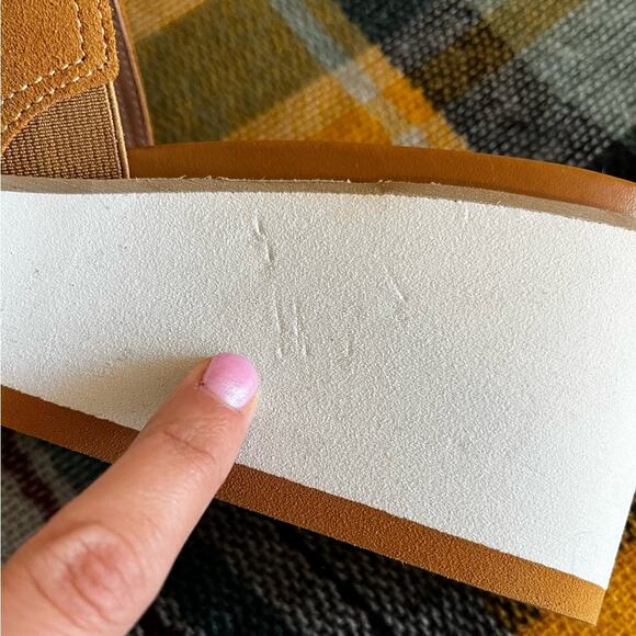 NYDJ Women's Rory Wedge Sandals Size 10 Suede Platform Slip On Boho Braided - Picture 11 of 13